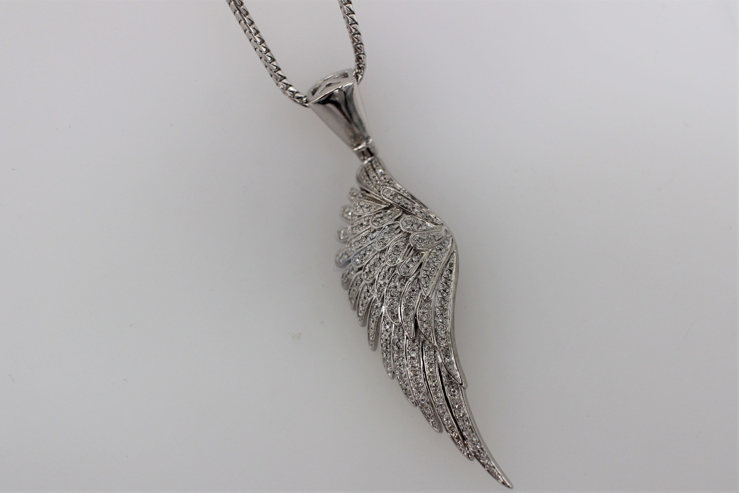 10K White Gold Diamond Angel Wing Pendant – Shalimar Custom Jewelers